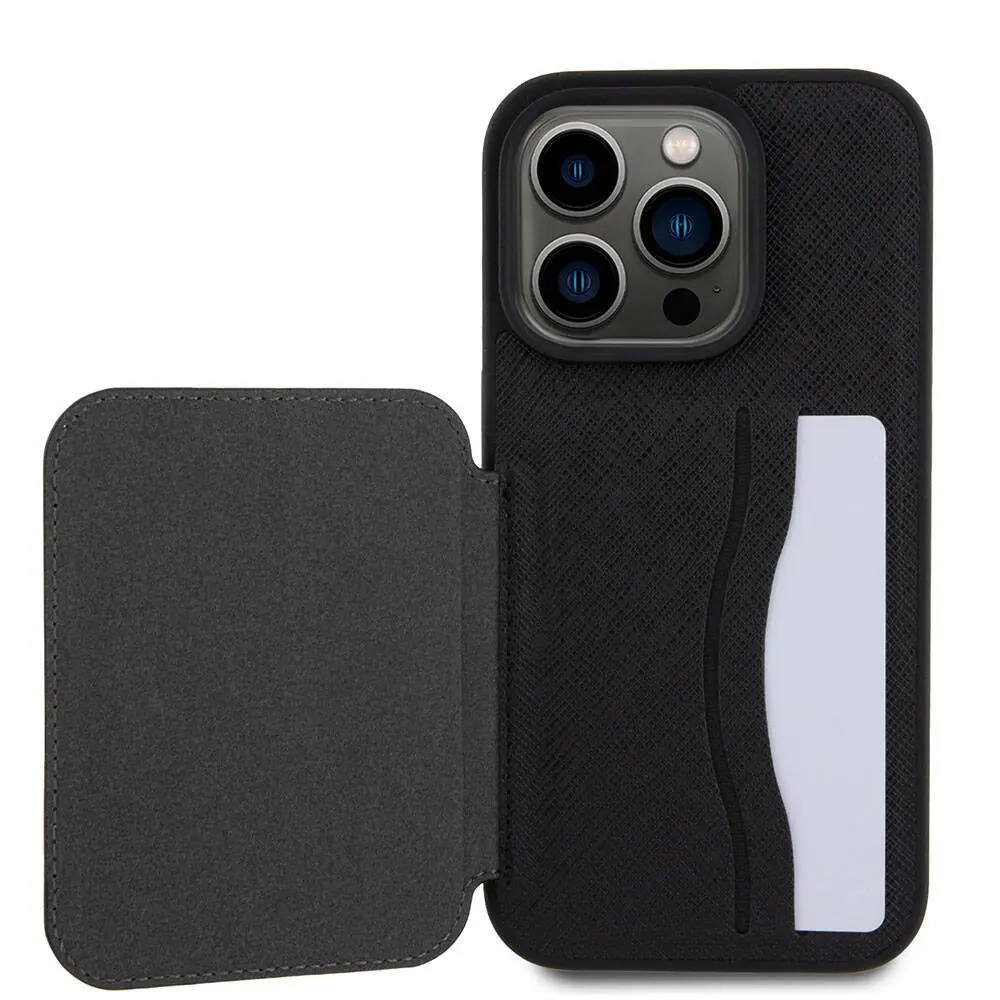 iPhone 15 Pro Max Standlı Kartlıklı Saffiano Kılıf - Karl Lagerfeld