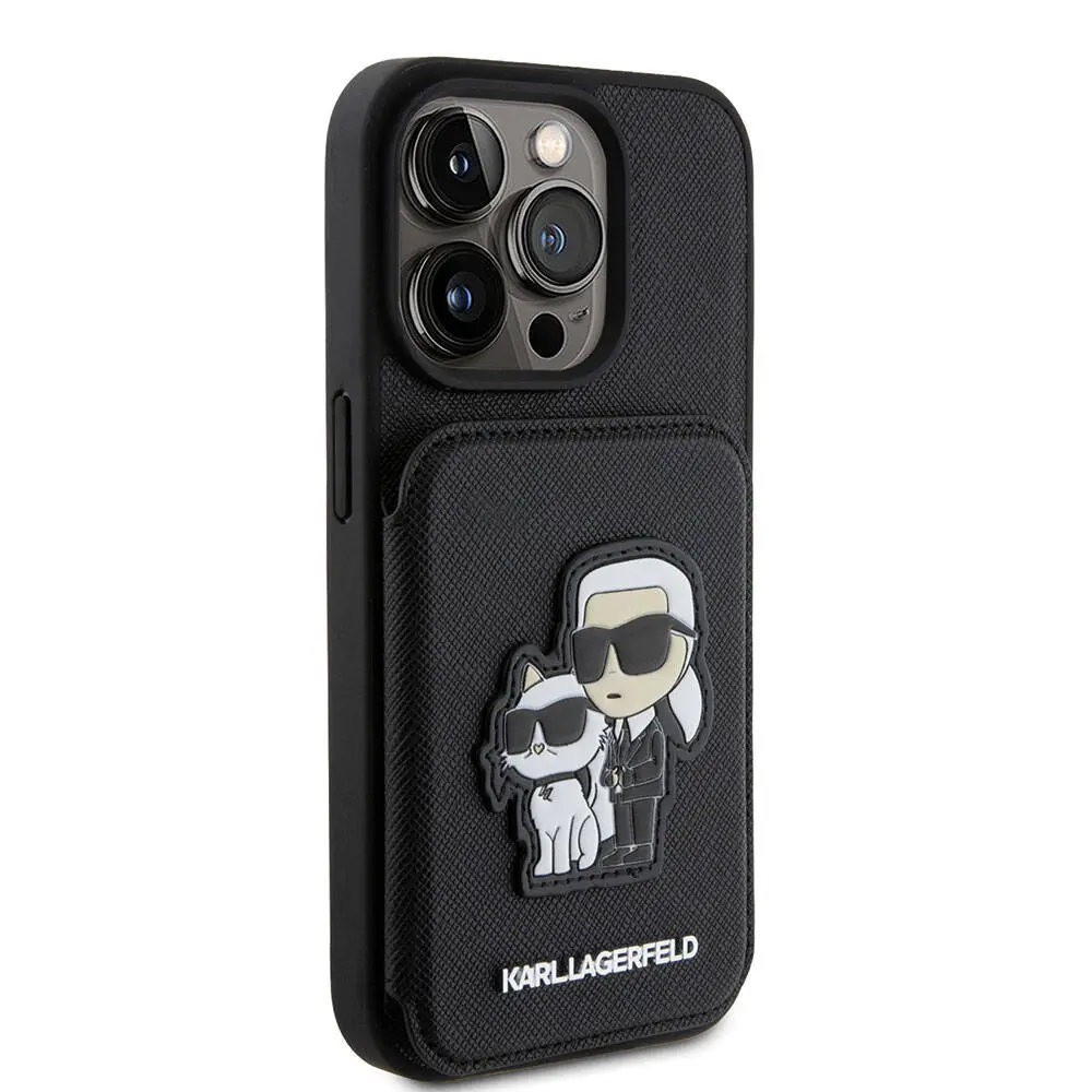 iPhone 15 Pro Max Standlı Kartlıklı Saffiano Kılıf - Karl Lagerfeld