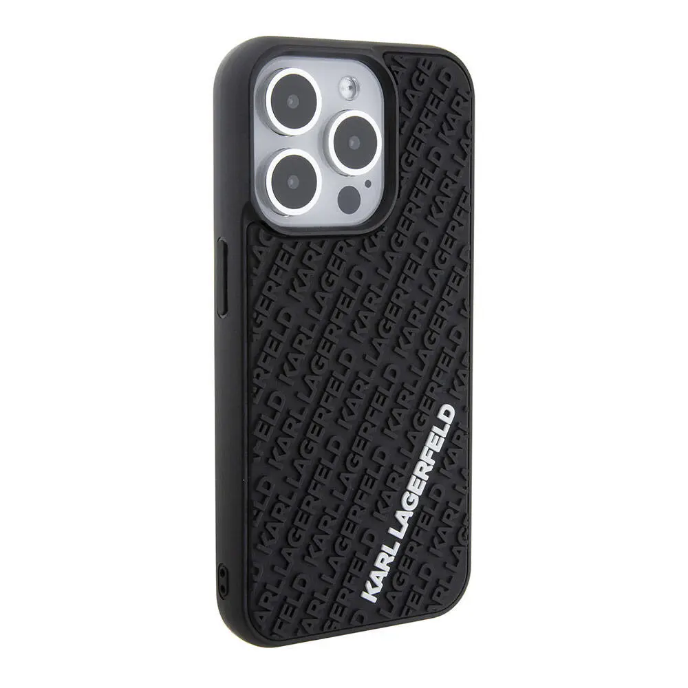 iPhone 15 Pro Max Silikon Kılıf - Karl Lagerfeld 3D Multi Logo