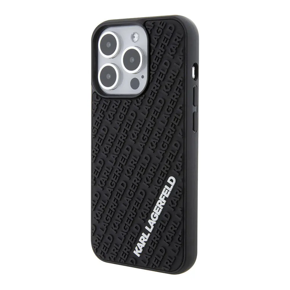 iPhone 15 Pro Max Silikon Kılıf - Karl Lagerfeld 3D Multi Logo