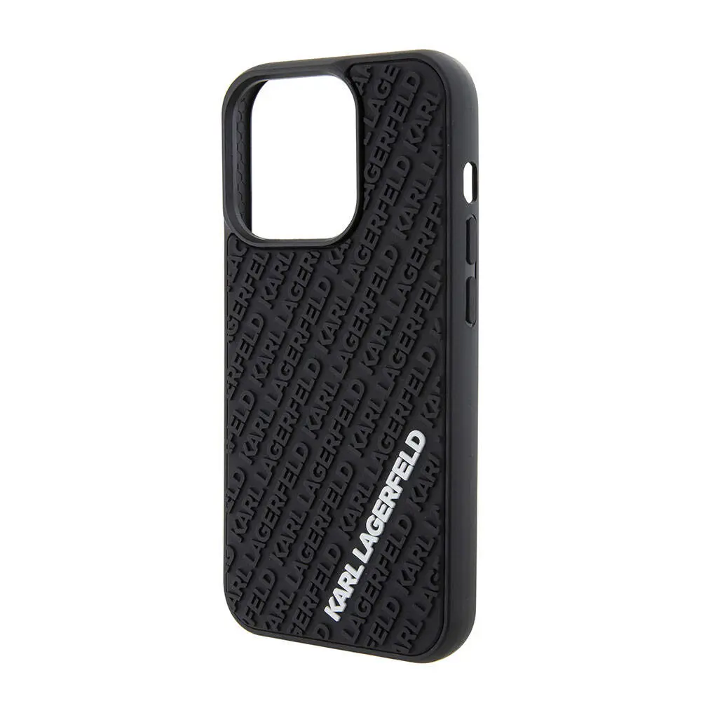 iPhone 15 Pro Max Silikon Kılıf - Karl Lagerfeld 3D Multi Logo