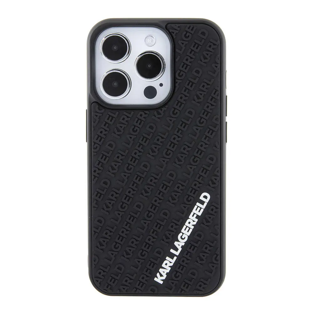 iPhone 15 Pro Max Silikon Kılıf - Karl Lagerfeld 3D Multi Logo