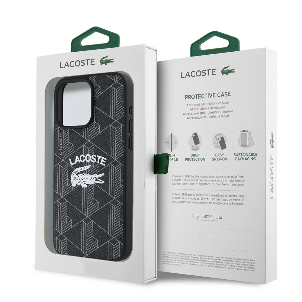 iPhone 15 Pro Max MagSafe Uyumlu Kılıf - Lacoste Mono Vintage Logo