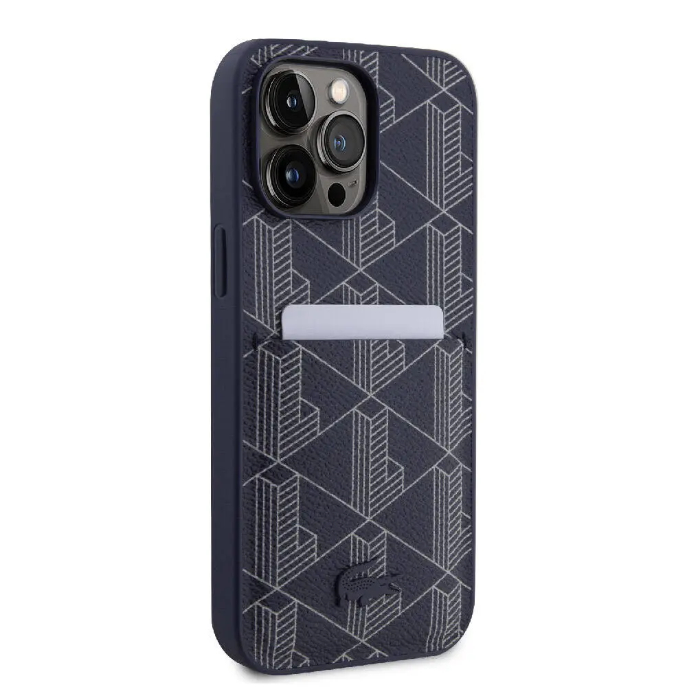 iPhone 15 Pro Max MagSafe Uyumlu Kartlıklı Kılıf - Lacoste Monogram