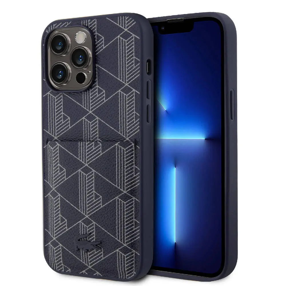 iPhone 15 Pro Max MagSafe Uyumlu Kartlıklı Kılıf - Lacoste Monogram