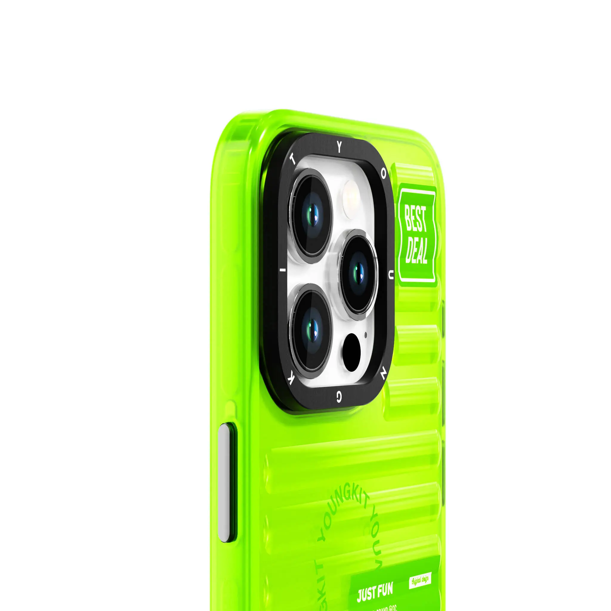 iPhone 15 Pro Max Şeffaf Renkli Kılıf - YoungKit Fluorite Serisi