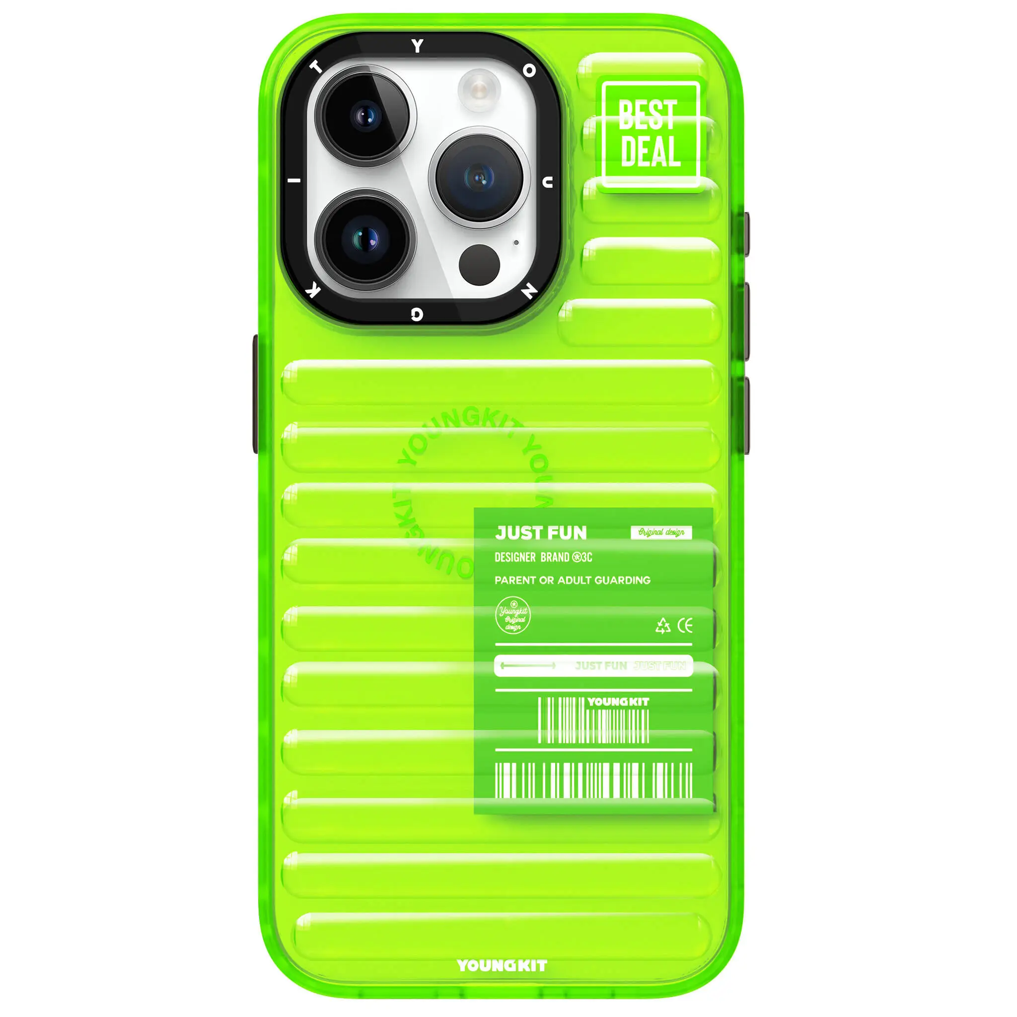 iPhone 15 Pro Max Şeffaf Renkli Kılıf - YoungKit Fluorite Serisi