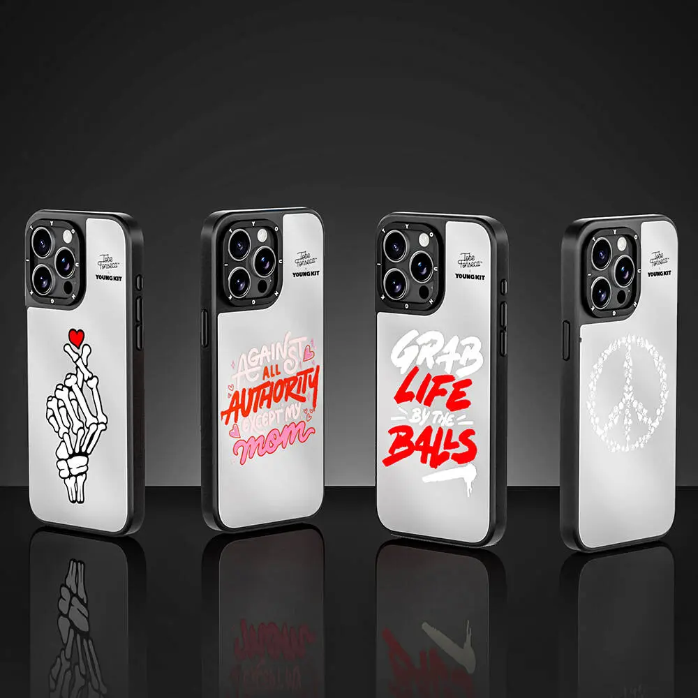 iPhone 15 Pro Max Aynalı Kılıf - Youngkit Mirror Tobias Fonseca Tasarımı