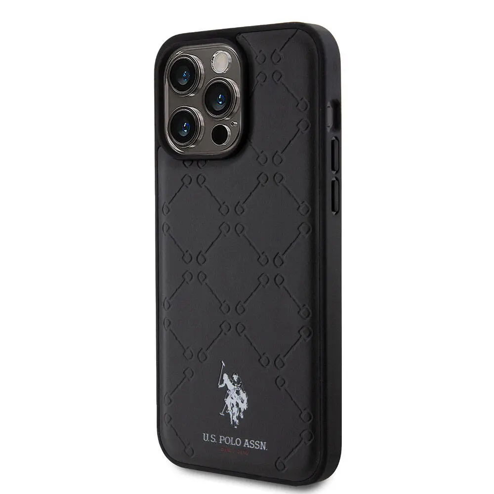 iPhone 15 Pro Max Suni Deri Kılıf - U.S. Polo Assn. HS Desenli