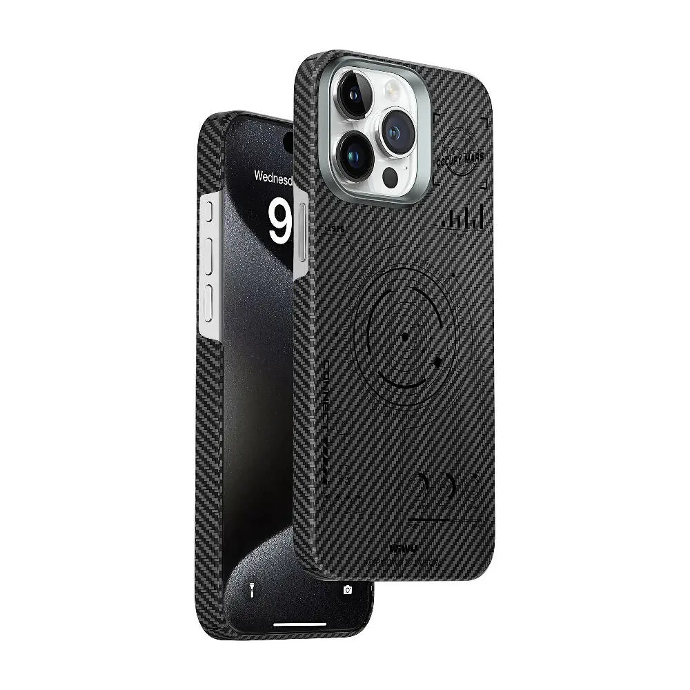 Apple iPhone 15 Pro Max Kılıf Wiwu HHX-016 Karbon Fiber 600D Mars Kapak