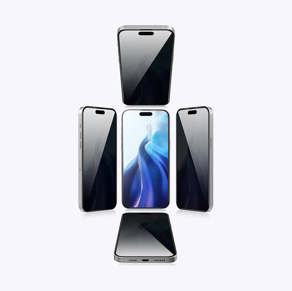 iPhone 15 Pro Max 3D Gizlilik Temperli Cam Ekran Koruyucu - Recci RSP-A08SP