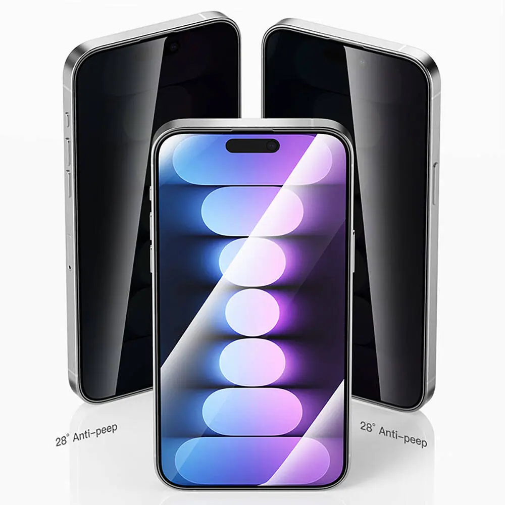 iPhone 15 Pro Max Gizlilik Temperli Cam Ekran Koruyucu - Recci RSP-A19AP