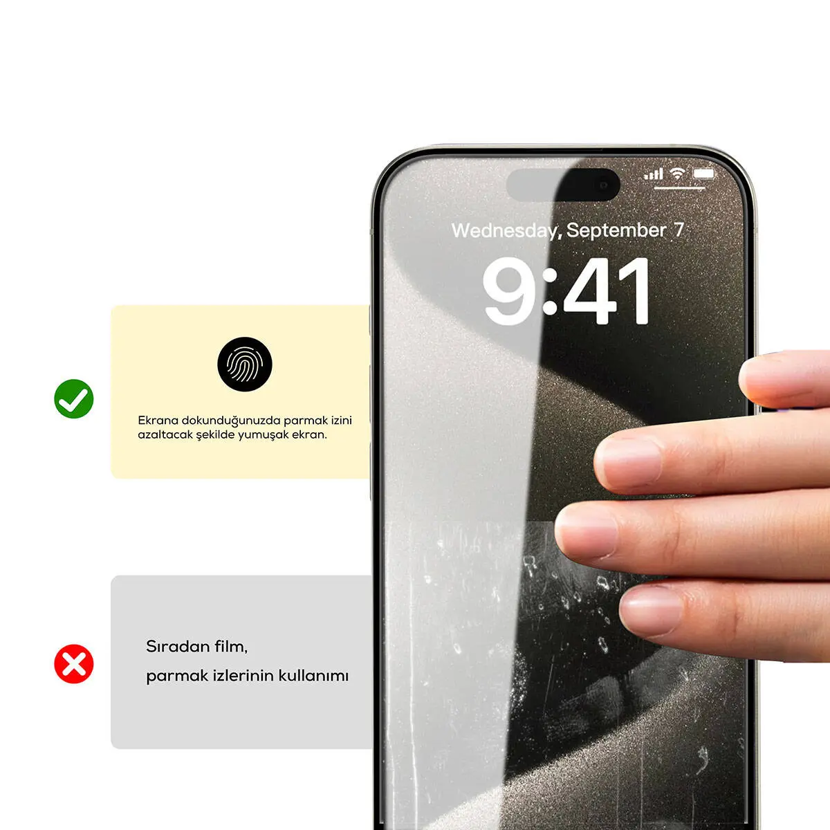 iPhone 15 Pro Max Gizlilik Filtreli Temperli Cam Ekran Koruyucu - Zore Rika