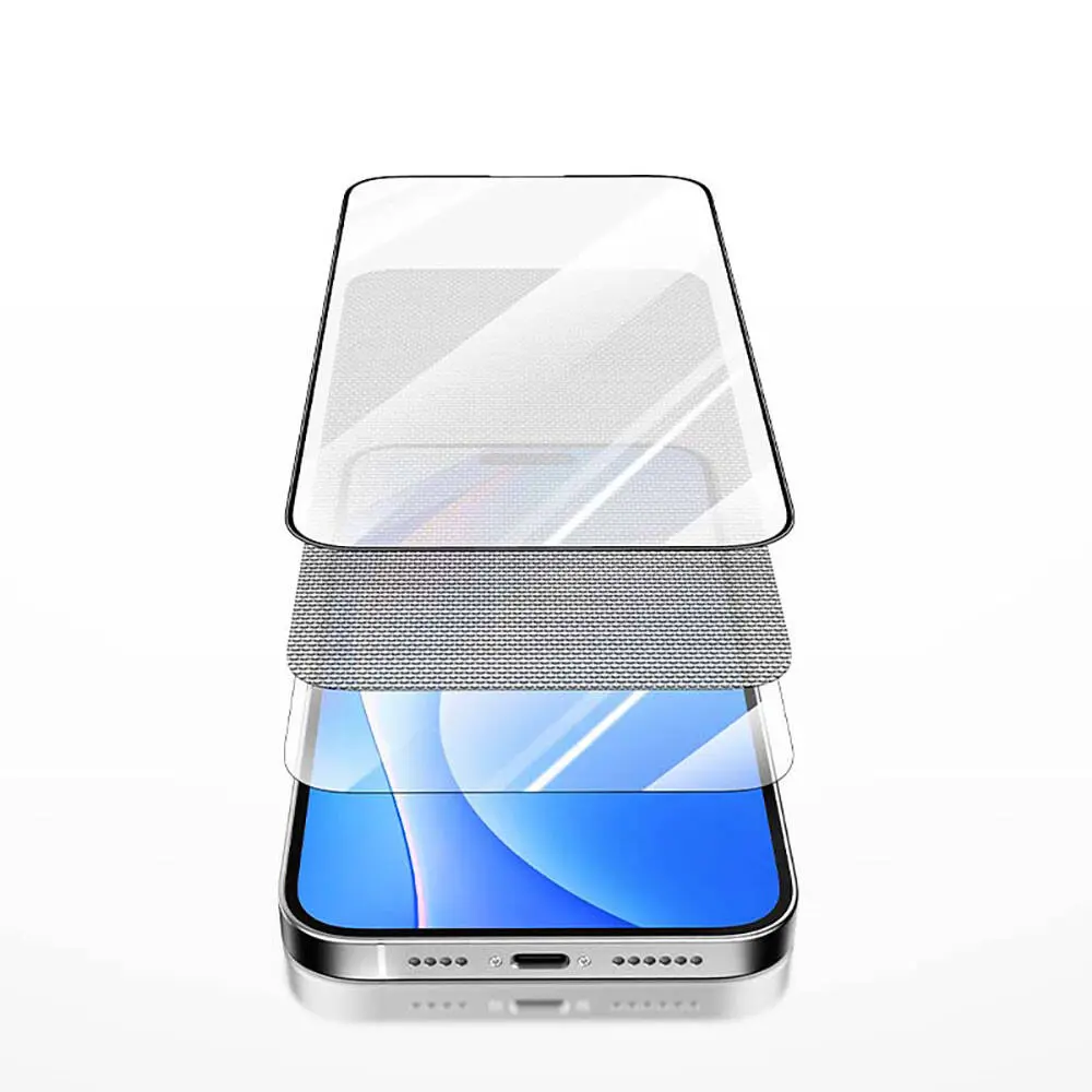 iPhone 15 Pro 3D HD Full Transparan Temperli Cam Ekran Koruyucu - Recci RSP-A02SD