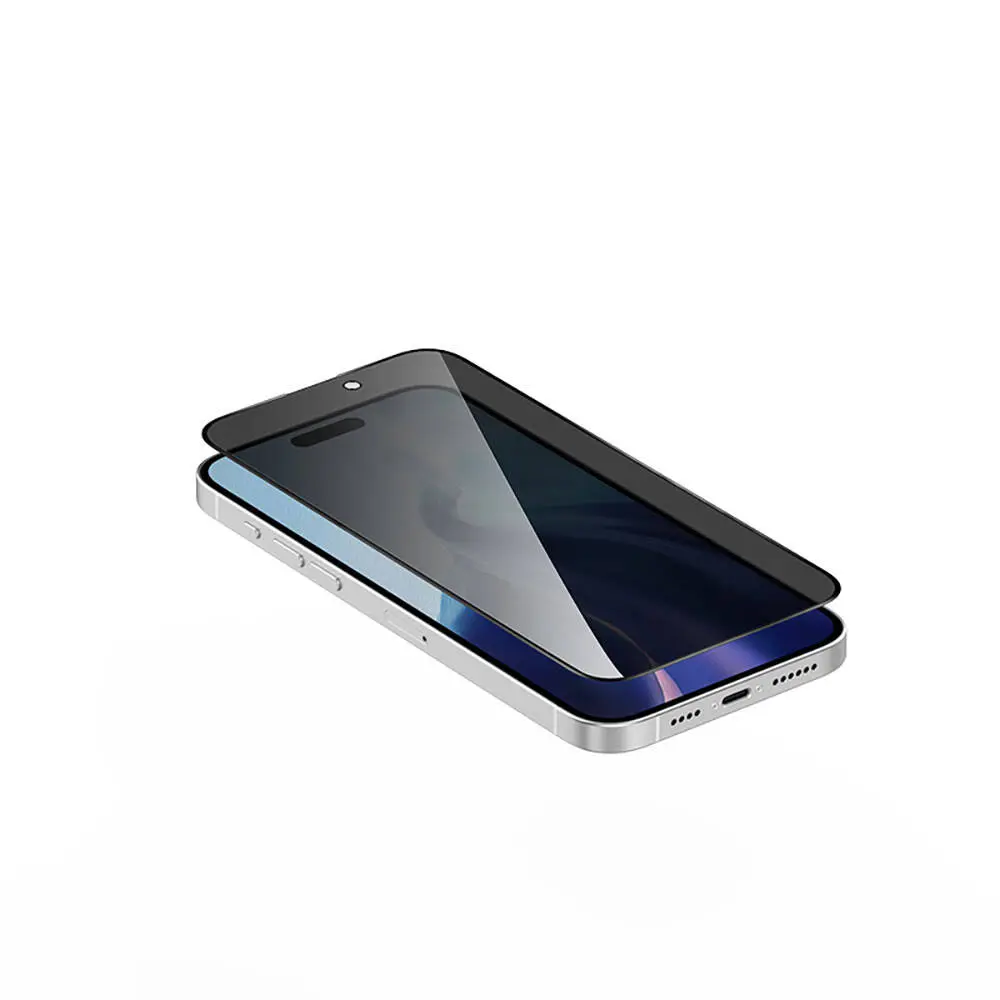iPhone 15 Pro 3D Gizlilik Temperli Cam Ekran Koruyucu - Recci RSP-A06SP
