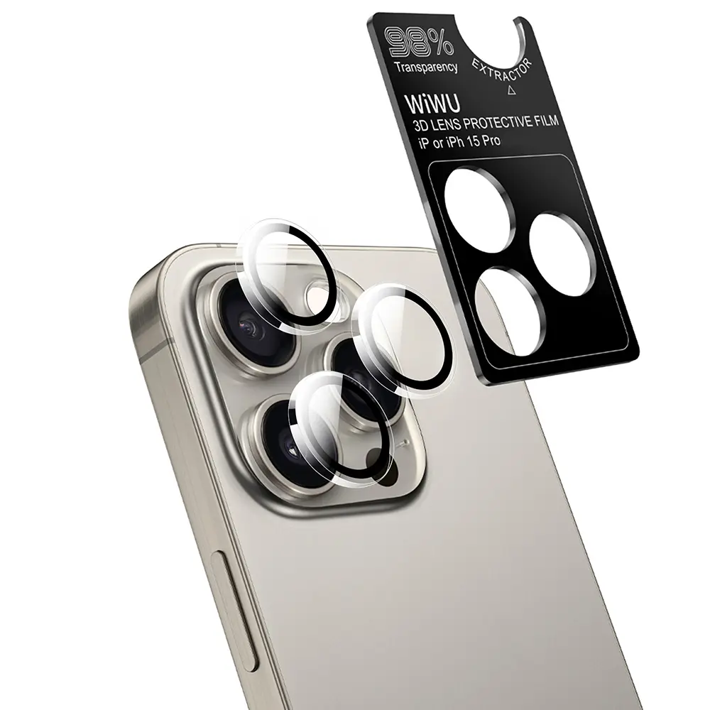 Apple iPhone 15 Pro Wiwu Wi-IP001 Kılıf Ekran Koruyucu Kamera Lensi 3in1 Koruma Seti