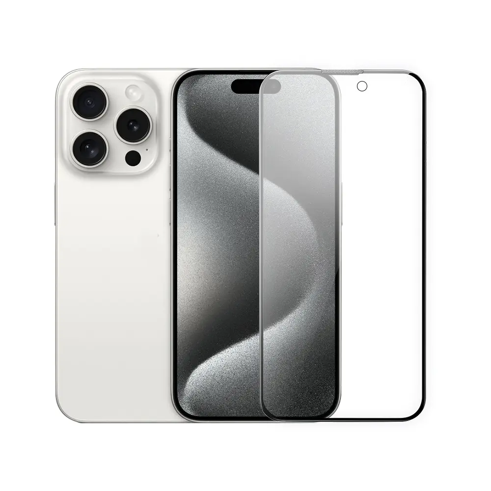 iPhone 15 Pro Temperli Cam Ekran ve Kamera Lens Koruyucu Set - Wiwu Wi-IP002