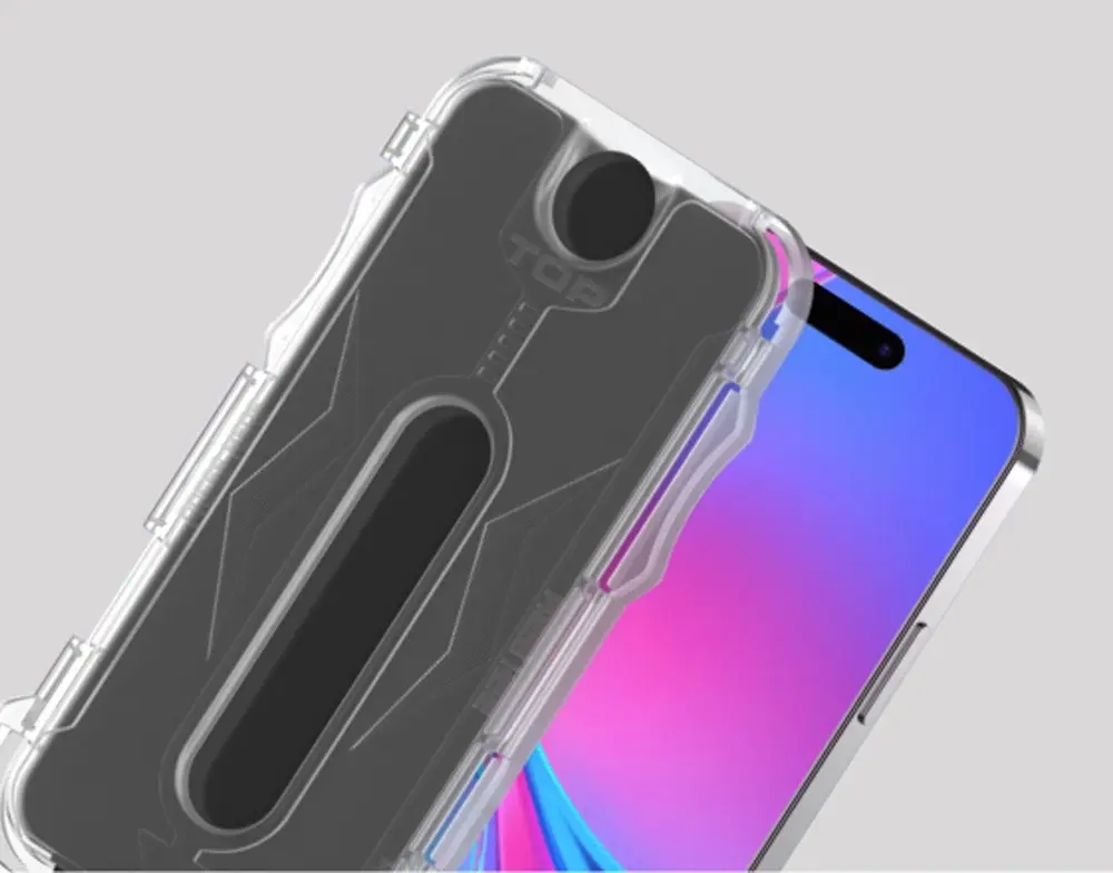 iPhone 15 Pro Hayalet Cam Ekran Koruyucu, Kolay Uygulama Aparatlı - Zore 5D Magic Privacy Glass