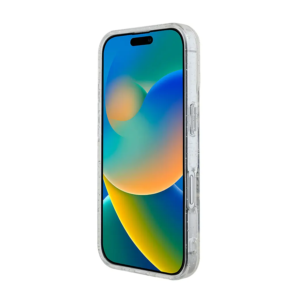 iPhone 16 Guess Lisanslı 3'lü Set: Simli Glitter Kılıf, Ekran ve Lens Koruyucu