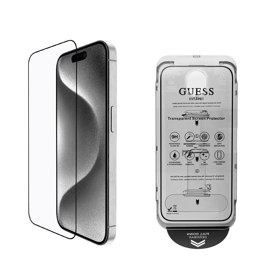 iPhone 16 Uyumlu Ekran ve Lens Koruyucu Seti - Guess Rhinestone