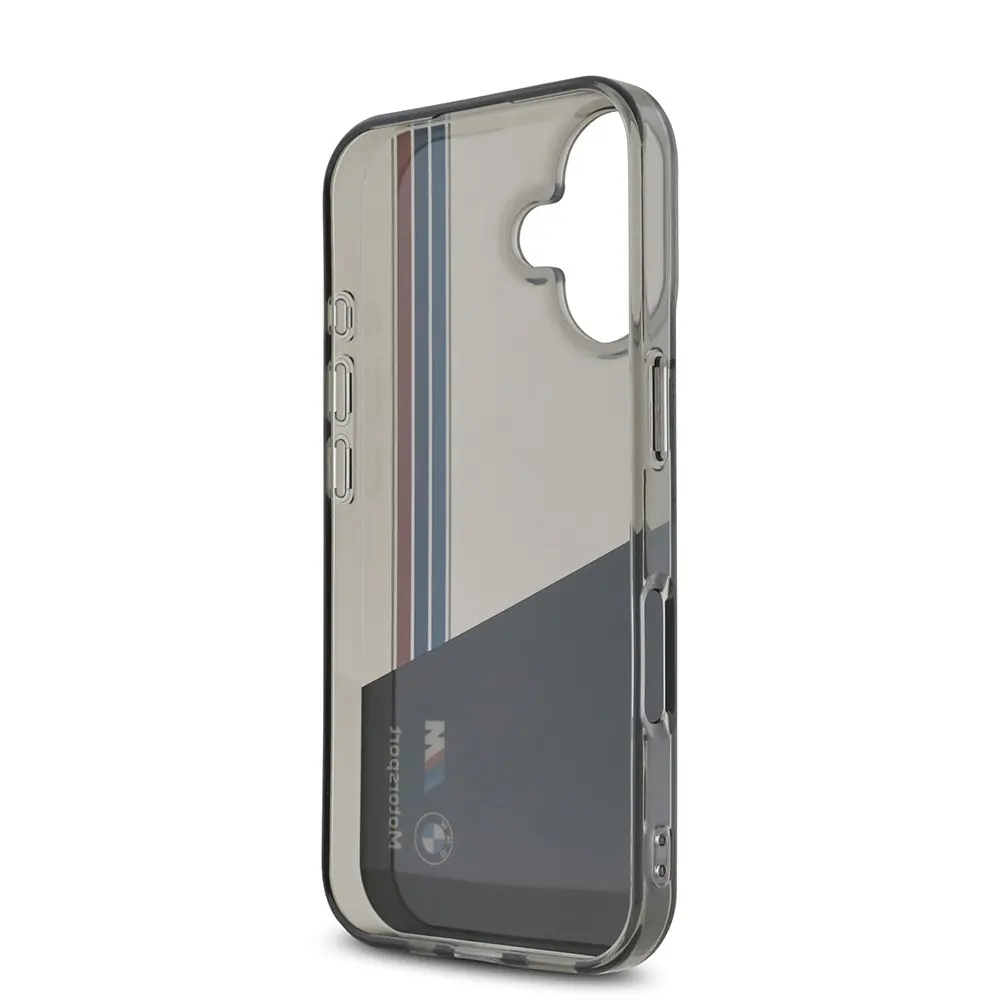 iPhone 16 Yarı Transparan M Dizayn Çizgili Kılıf - BMW Lisanslı