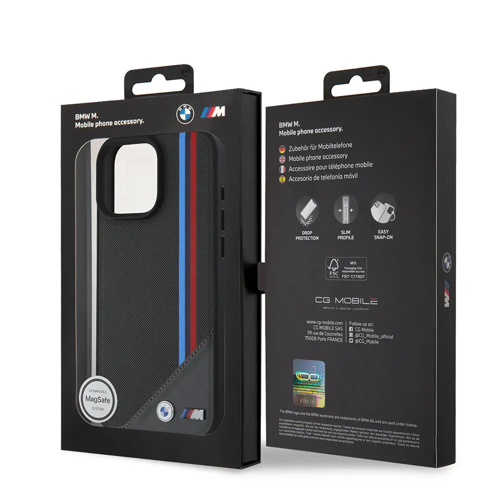iPhone 16 MagSafe Uyumlu Lisanslı Kılıf - BMW M Tricolor Çizgili