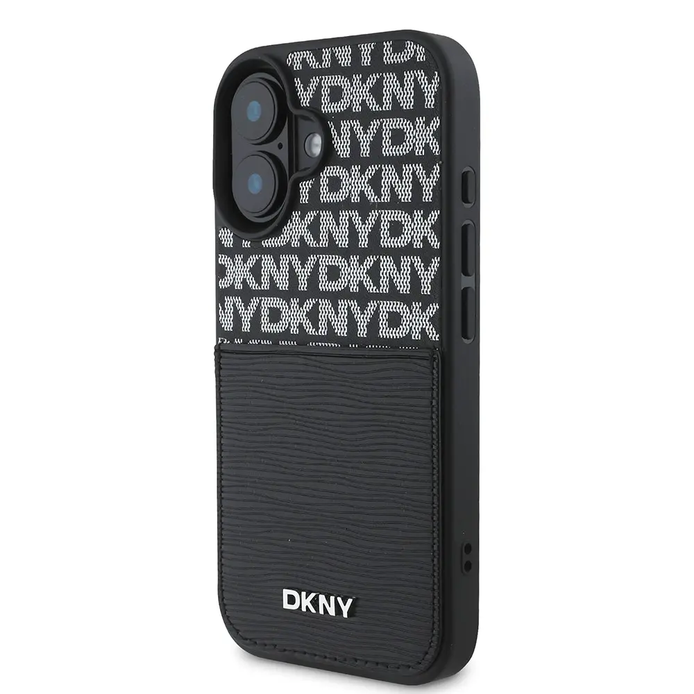 iPhone 16 Kartlıklı Lisanslı Kılıf - DKNY Repeat Texture