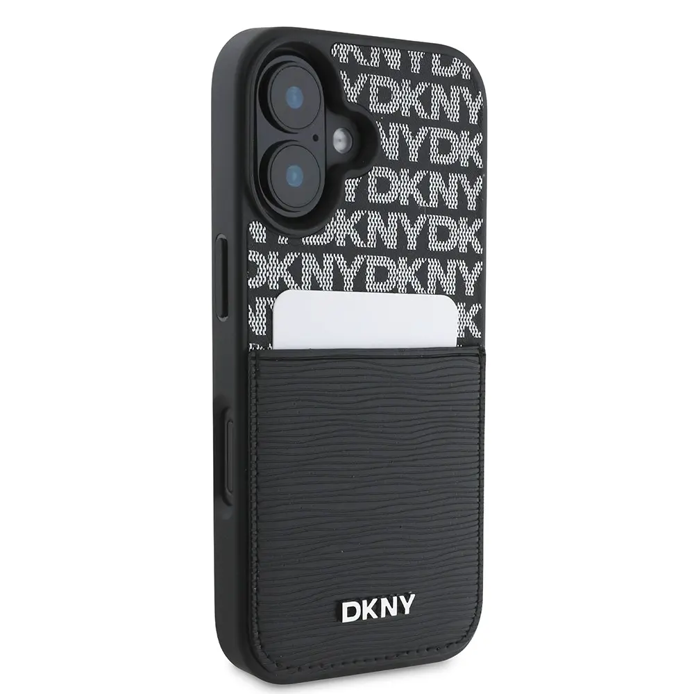 iPhone 16 Kartlıklı Lisanslı Kılıf - DKNY Repeat Texture