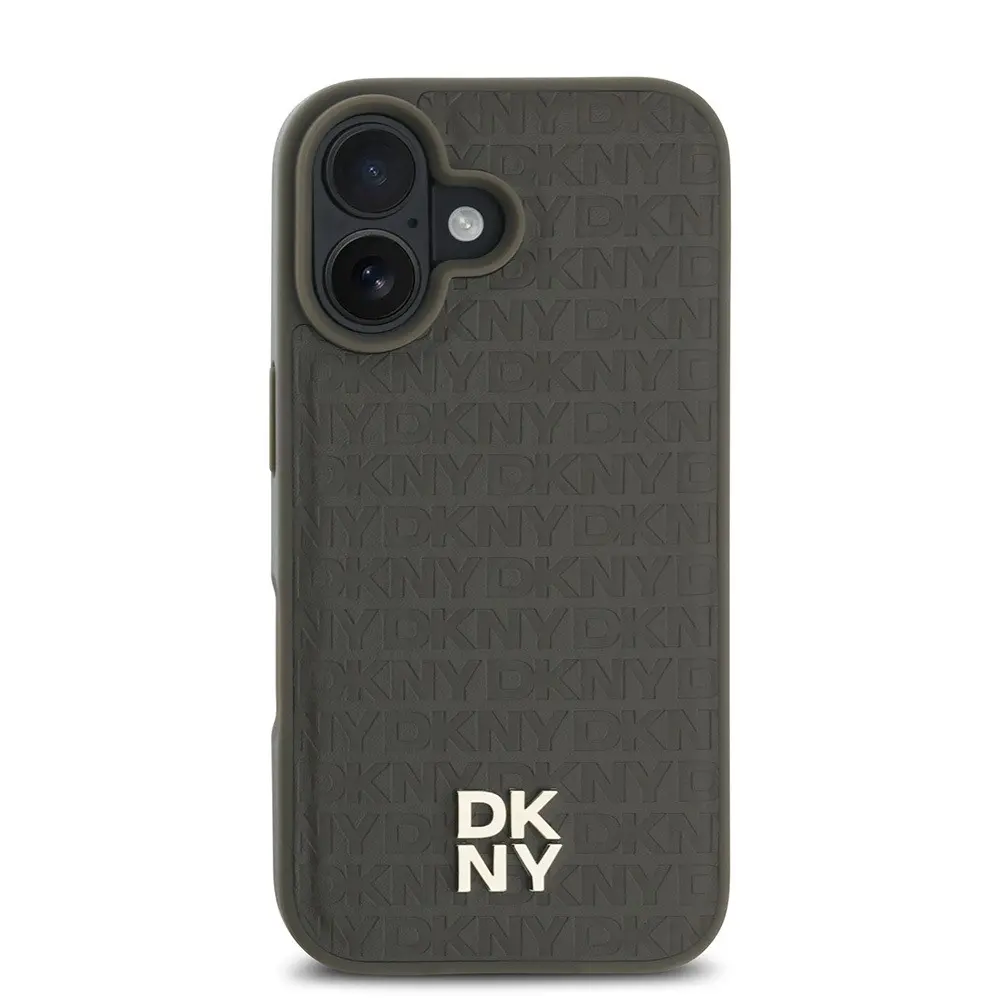 iPhone 16 MagSafe Uyumlu 3D Desenli Kılıf - DKNY Repeat Pattern
