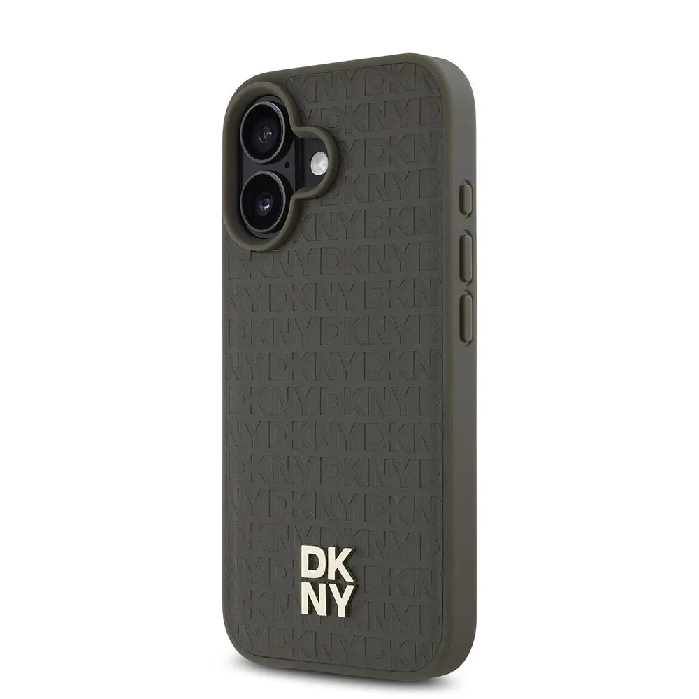 iPhone 16 MagSafe Uyumlu 3D Desenli Kılıf - DKNY Repeat Pattern