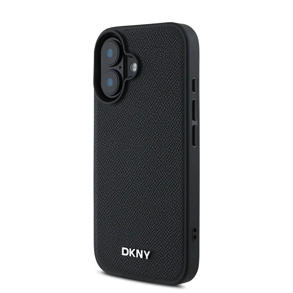 iPhone 16 MagSafe Uyumlu PU Deri Kılıf - DKNY Metal Logolu