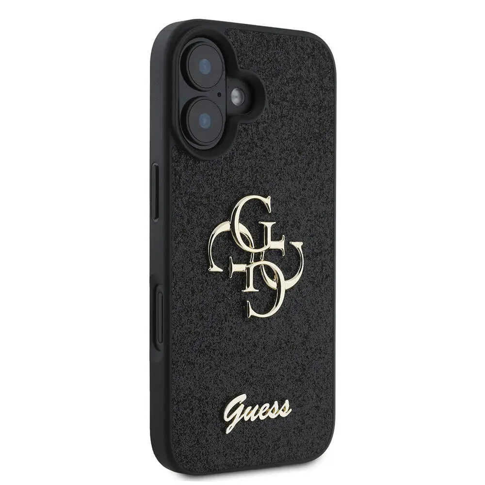 iPhone 16 Uyumlu Glitter Kılıf, Büyük Metal Logolu - Guess 4G