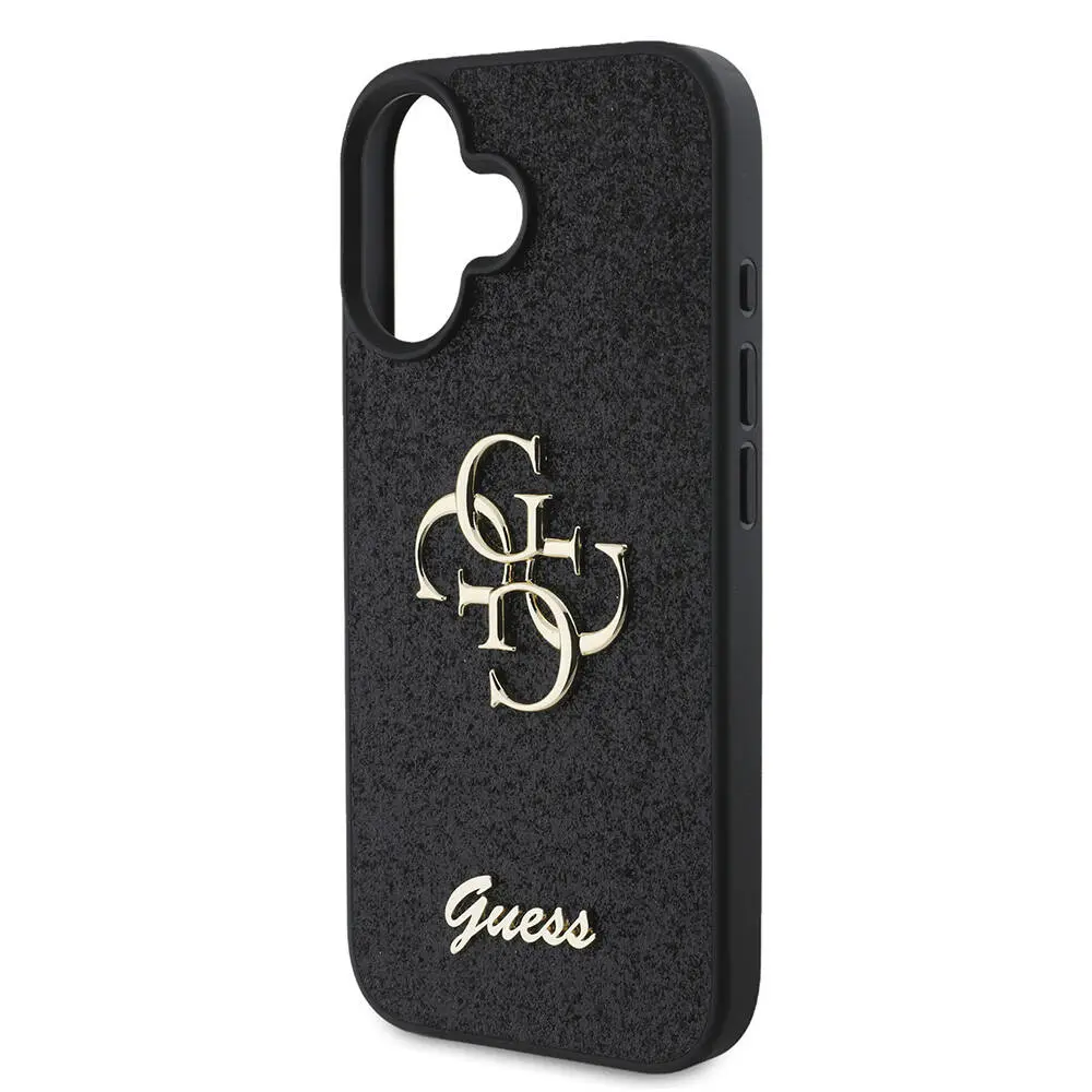 iPhone 16 Uyumlu Glitter Kılıf, Büyük Metal Logolu - Guess 4G