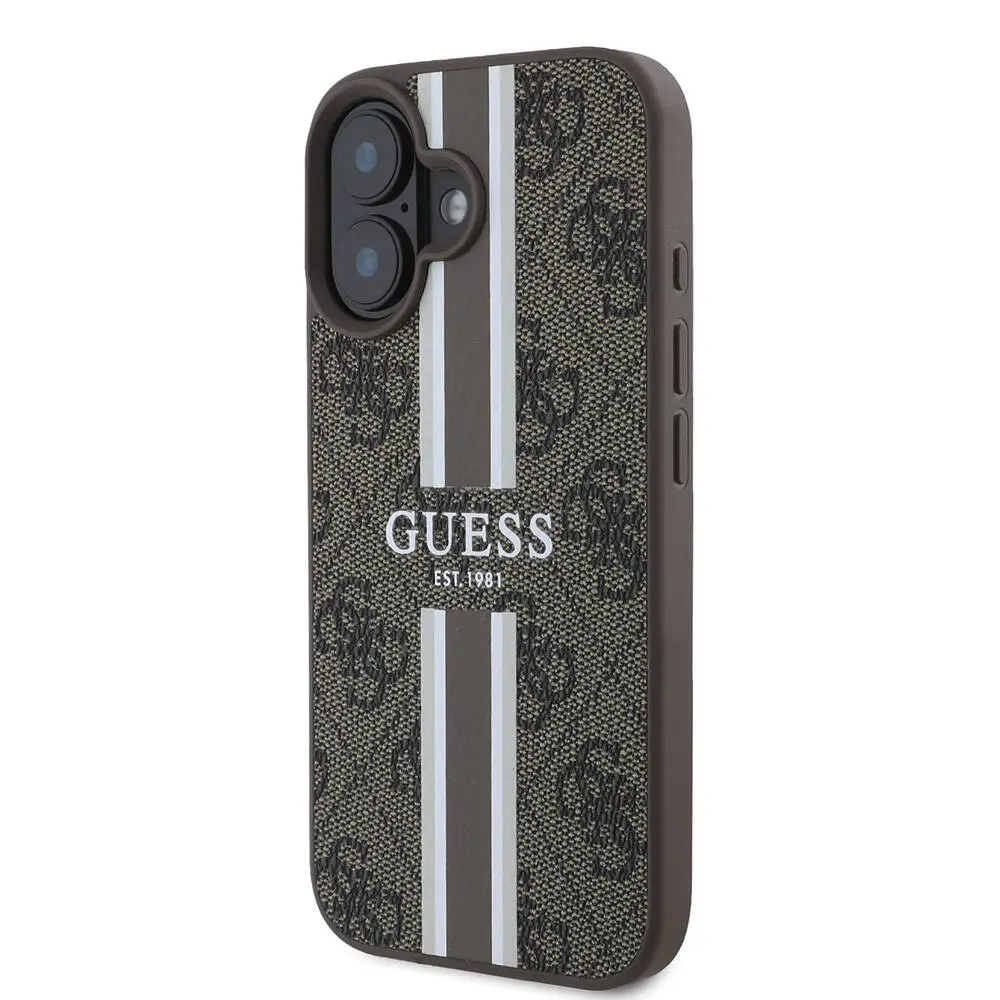 iPhone 16 MagSafe Uyumlu 4G Şerit Tasarımlı Kılıf - Guess Lisanslı