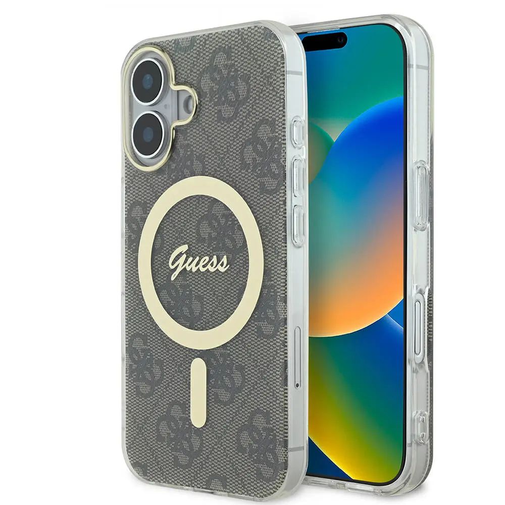 iPhone 16 MagSafe Uyumlu 4G Desenli Kılıf - Guess Lisanslı