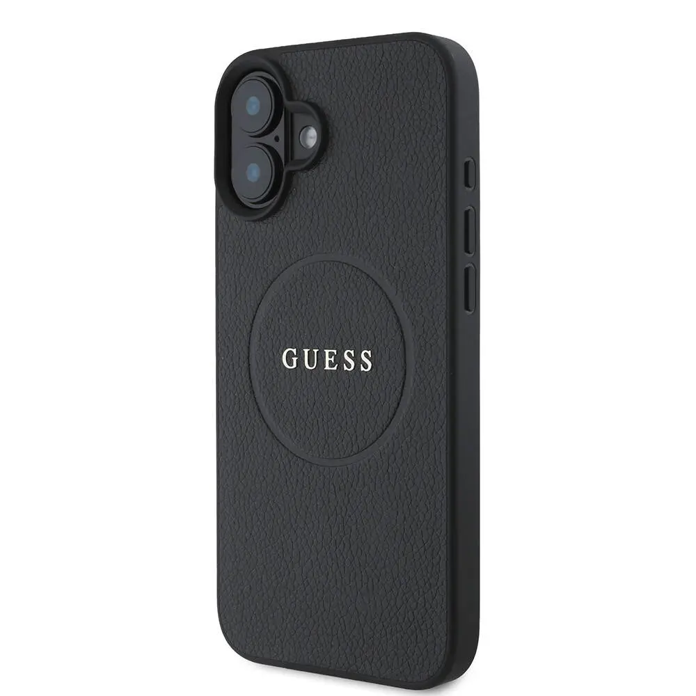 iPhone 16 MagSafe Uyumlu Grained Kılıf - Guess Yazı Logolu