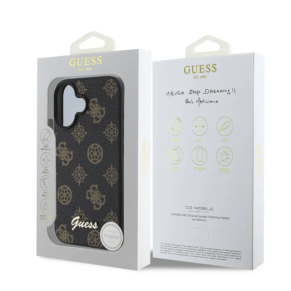 iPhone 16 MagSafe Uyumlu Lisanslı Kılıf - Guess Peony Logolu