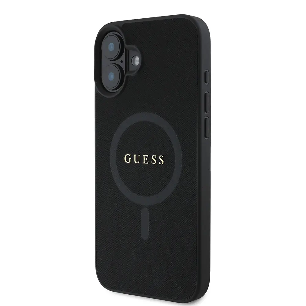 iPhone 16 MagSafe Uyumlu Kılıf - Guess Saffiano Classic Siyah