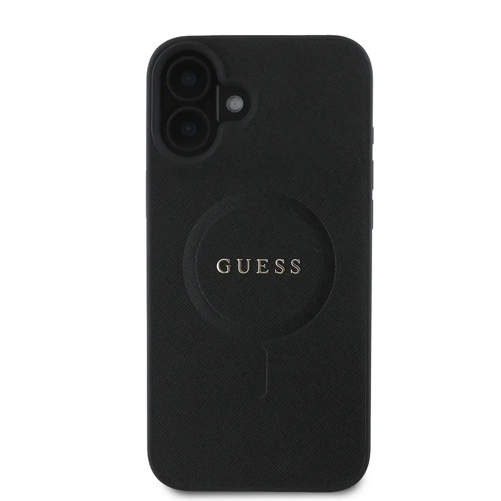 iPhone 16 MagSafe Uyumlu Kılıf - Guess Saffiano Classic Siyah