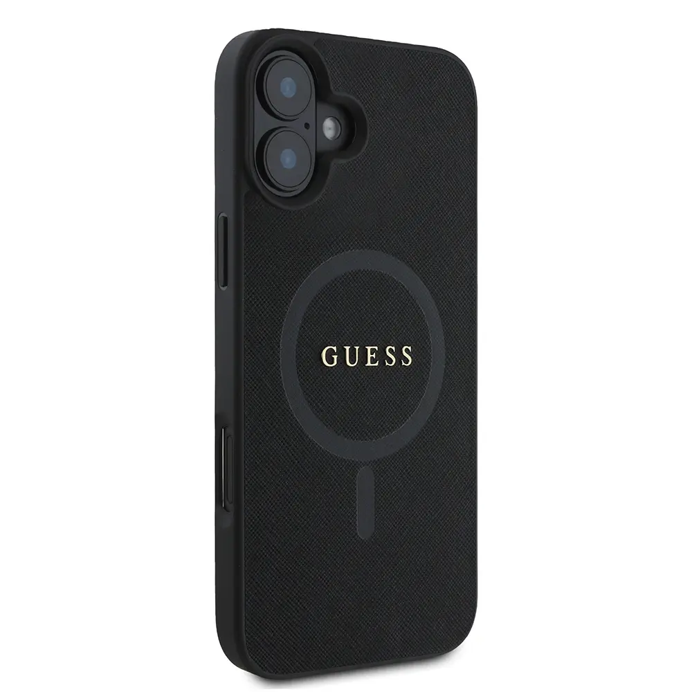 iPhone 16 MagSafe Uyumlu Kılıf - Guess Saffiano Classic Siyah