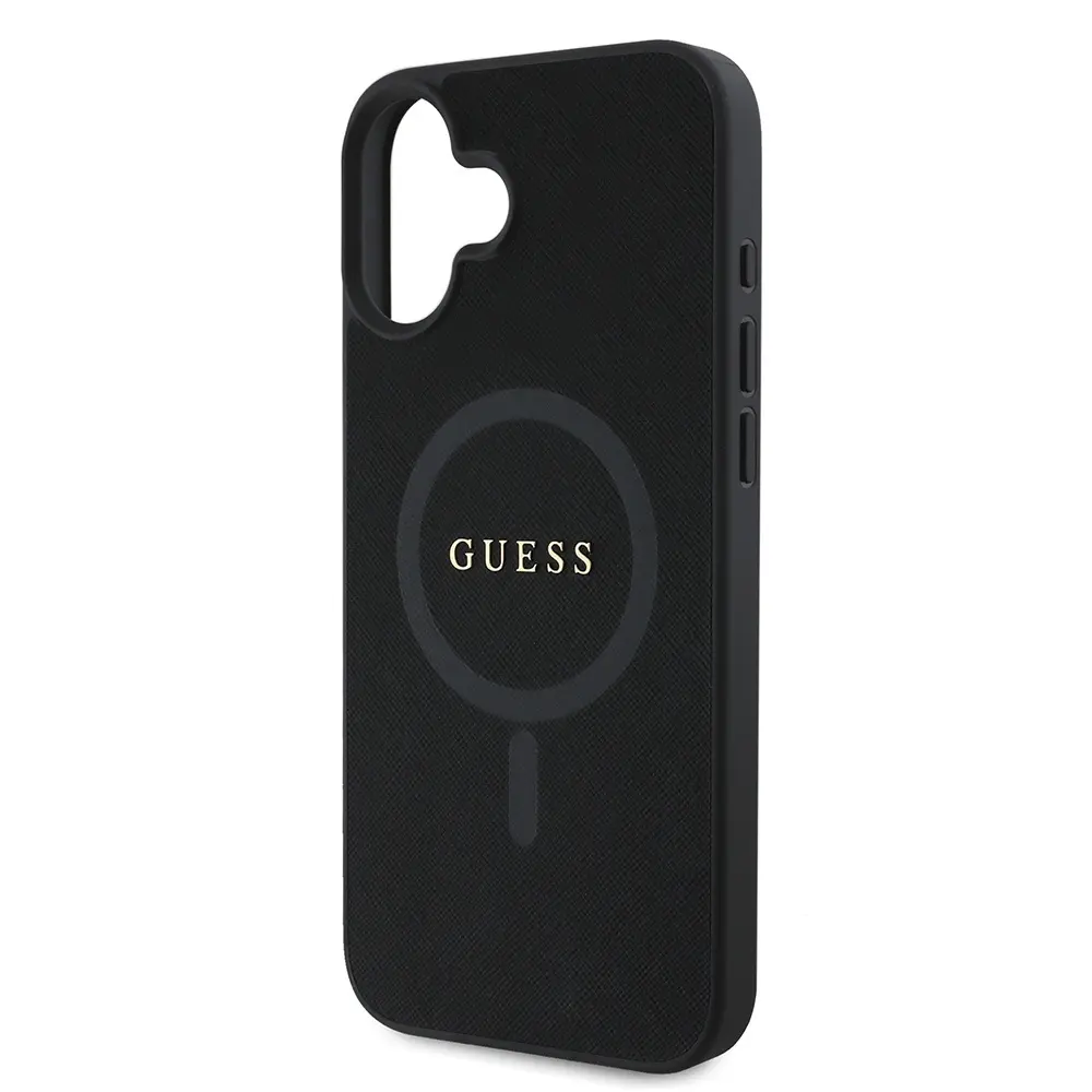 iPhone 16 MagSafe Uyumlu Kılıf - Guess Saffiano Classic Siyah