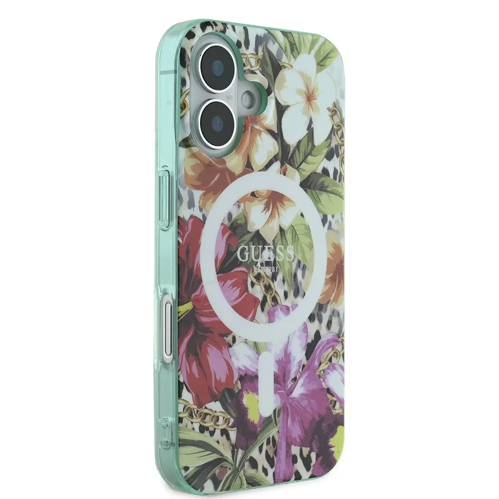 iPhone 16 MagSafe Uyumlu IML Baskılı Kılıf - Guess Jungle Ring