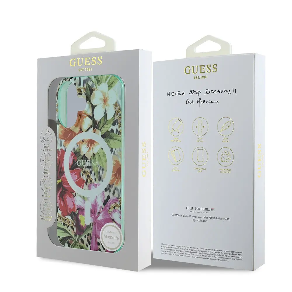 iPhone 16 MagSafe Uyumlu IML Baskılı Kılıf - Guess Jungle Ring