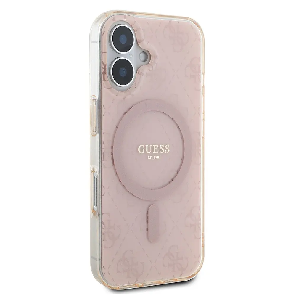 iPhone 16 MagSafe Uyumlu IML Baskılı Kılıf - Guess 4G Klasik Logolu