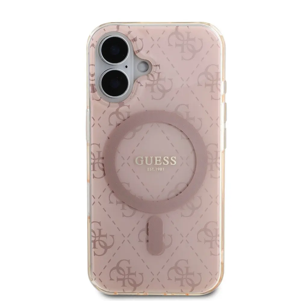 iPhone 16 MagSafe Uyumlu IML Baskılı Kılıf - Guess 4G Klasik Logolu