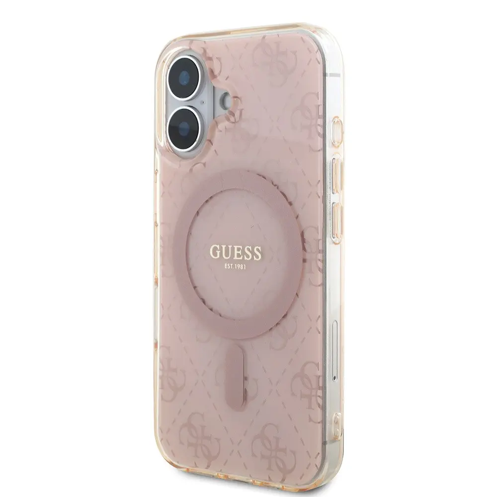 iPhone 16 MagSafe Uyumlu IML Baskılı Kılıf - Guess 4G Klasik Logolu