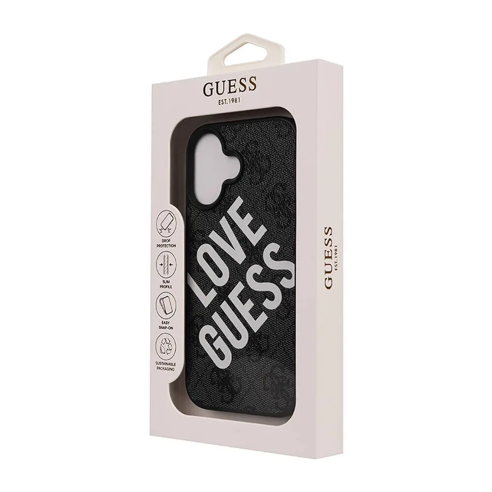 iPhone 16 Kılıf Guess Big Love Lisanslı Kapak - Siyah