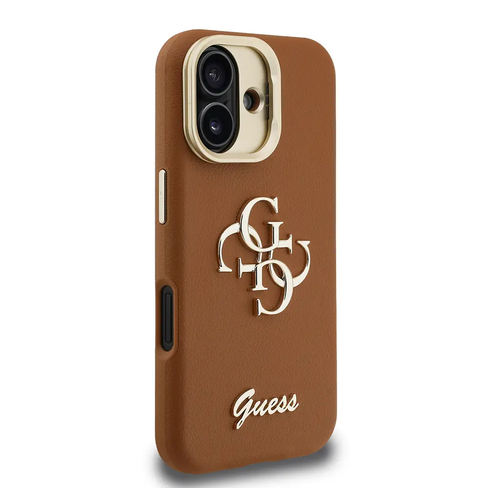 iPhone 16 Kamera Standlı Grained Kılıf - Guess Lisanslı