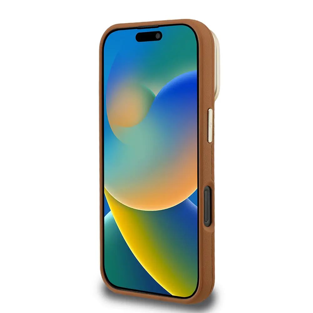 iPhone 16 Kamera Standlı Grained Kılıf - Guess Lisanslı