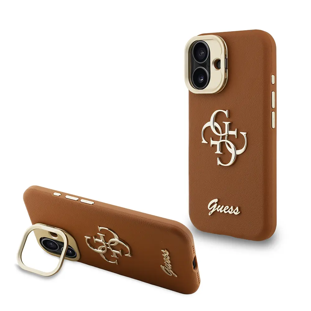 iPhone 16 Kamera Standlı Grained Kılıf - Guess Lisanslı